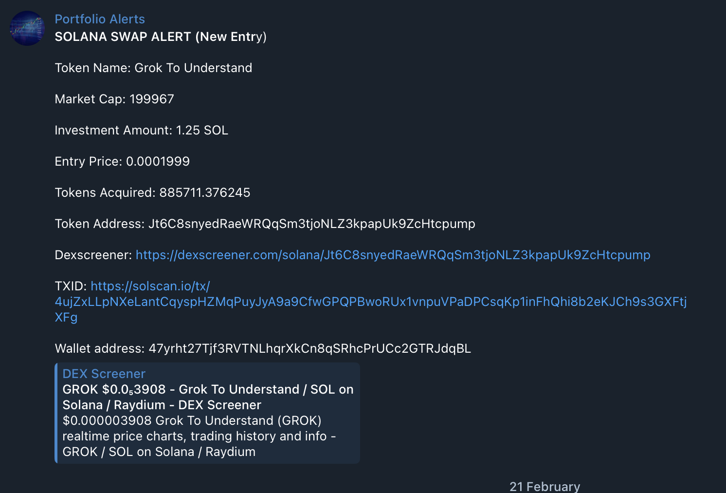 Solana Swap Alerts